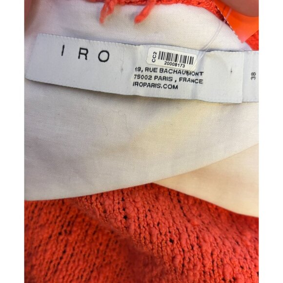I R O Fringe-Trimmed Orange Cotton Jacket Size S - Picture 6 of 7